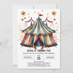 Invitation Whimsical Custom Fun Circus Anniversaire