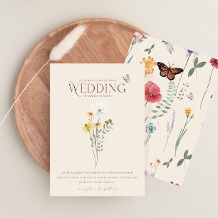 Invitation Whimsical Daisy Jaune Fleur sauvage Mariage
