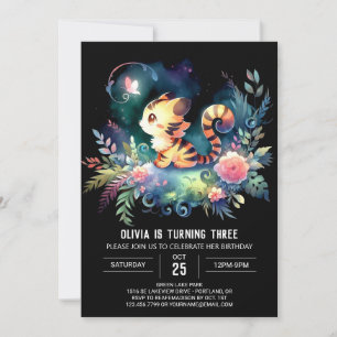 Invitation Whimsical Digital Tiger Anniversaire