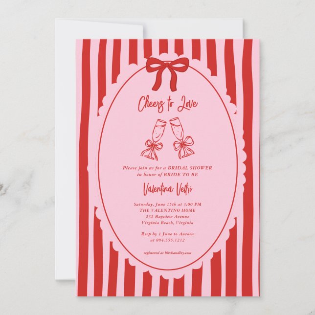 Invitation Whimsical Doodle Cheers to Love Bridal Shower  (Devant)