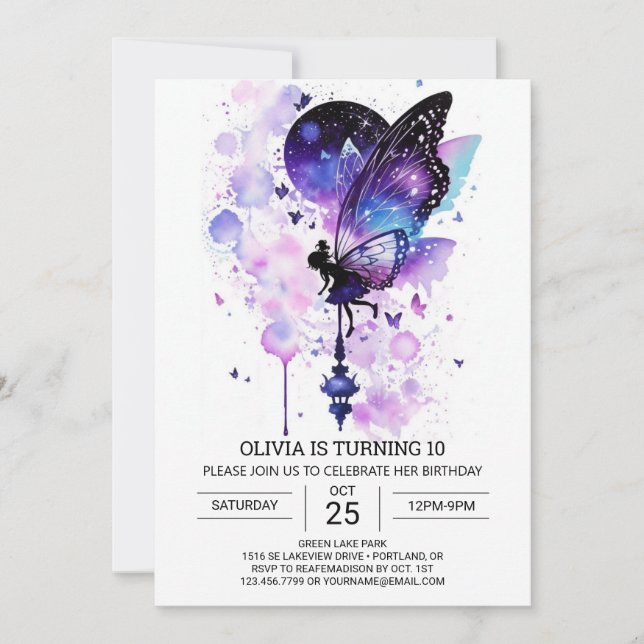 Invitation Whimsical Fairycore Birthday Bliss (Devant)