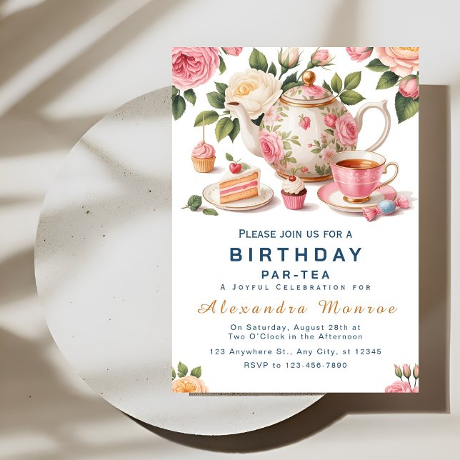 Invitation Whimsical Floral Tea Party Celebration (Créateur téléchargé)