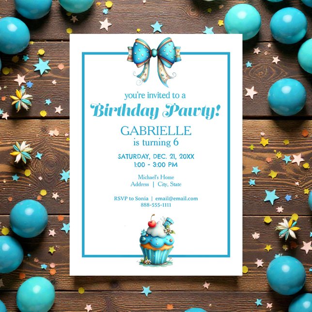 Invitation Whimsical Fun Teal Birthday  (Créateur téléchargé)