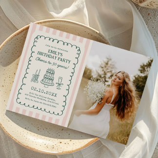 Invitation  Whimsical Funky Quirky 30th Birthday Party Photo