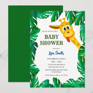 Invitation Whimsical Giraffe Baby shower Safari