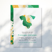 Whimsical Green Shamrocks Lucky One Premier Annive