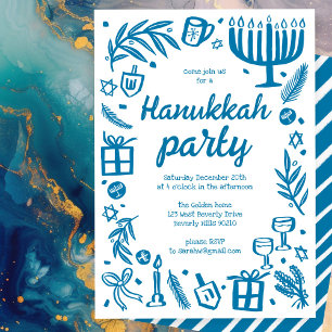 Invitation Whimsical Hanoukka Fêtes Cute Personnalisé