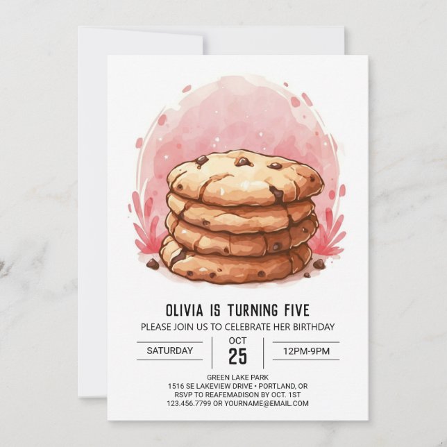 Invitation Whimsical Happy Cookies modifiables Anniversaire (Devant)