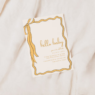 Invitation Whimsical Jaune Baby shower
