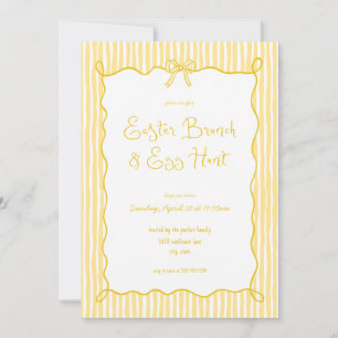 Invitation Whimsical Jaune de Pâques Brunch Oeuf Chasse Invit