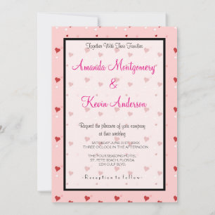 Invitation Whimsical Love Hearts Motif Mariage