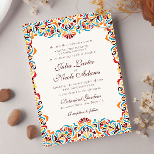 Invitation Whimsical Luxury ivoire Floral Frontière Mariage p
