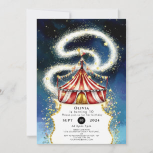 Invitation Whimsical Magic Circus Anniversaire