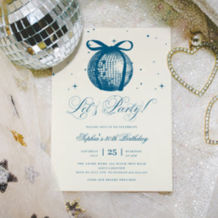 Invitation Whimsical Main Drake Disco Blue N'Importe Quel Âge