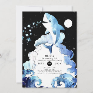 Invitation Whimsical Marine Fun Requin Anniversaire