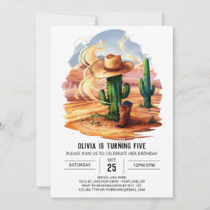 Invitation Whimsical mignon Cowboy Anniversaire