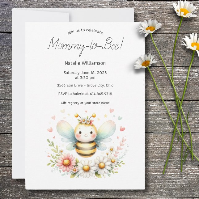 Invitation Whimsical Mommy-to-Bee Baby shower (Créateur téléchargé)