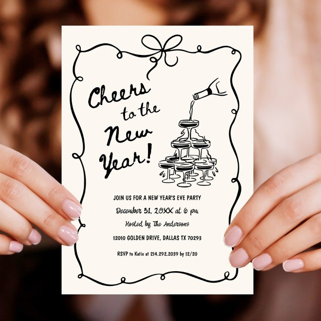 Invitation Whimsical New Year's Eve Party (Créateur téléchargé)