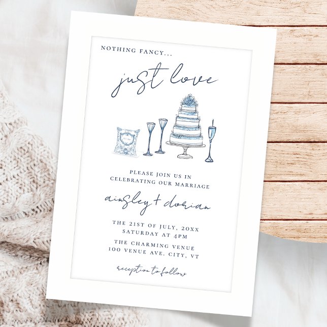 Invitation Whimsical Nothing Fancy Just Love Mariage Doodle (Créateur téléchargé)
