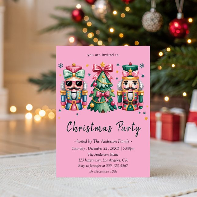 Invitation Whimsical Nutcracker& Christmas Tree Holiday Party (Créateur téléchargé)