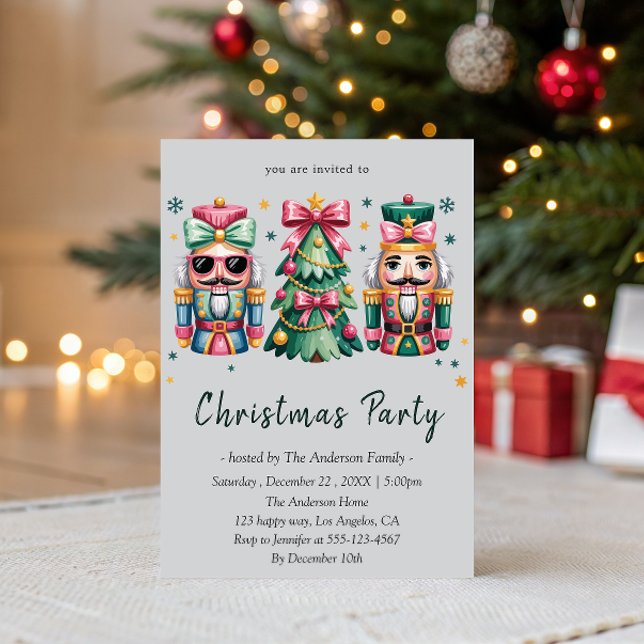 Invitation Whimsical Nutcracker& Christmas Tree Holiday Party (Créateur téléchargé)