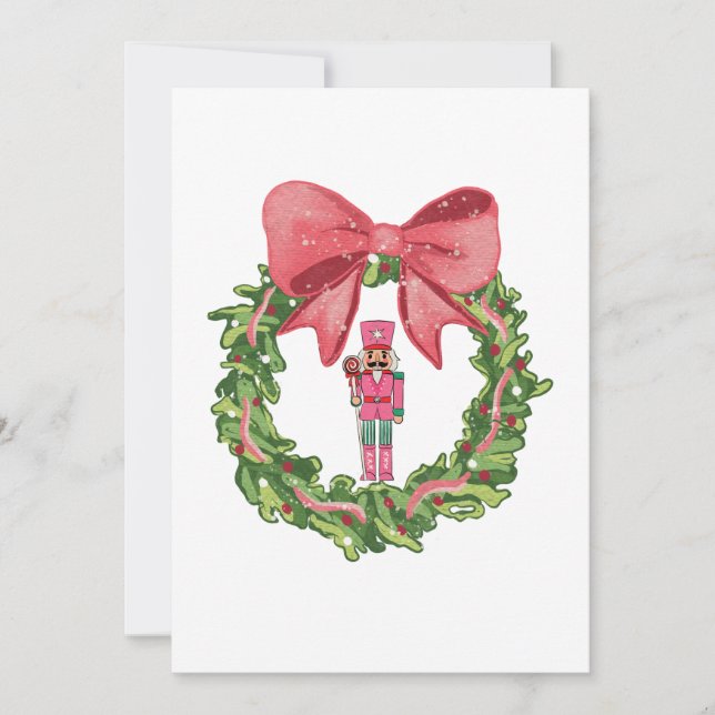 Invitation Whimsical Nutcracker Christmas Wreath (Devant)