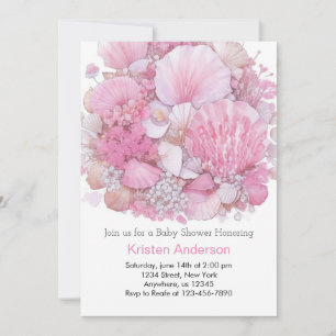 Invitation Whimsical Ocean Beachcomber Girl Baby shower