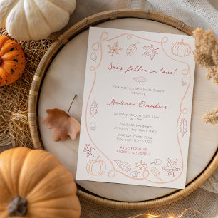 Invitation Whimsical Orange Red Fall In Love Fête des mariées