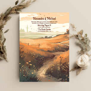 Invitation Whimsical Rustic Fleur sauvage Meadow Mariage