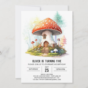 Invitation Whimsical Shroom Anniversaire