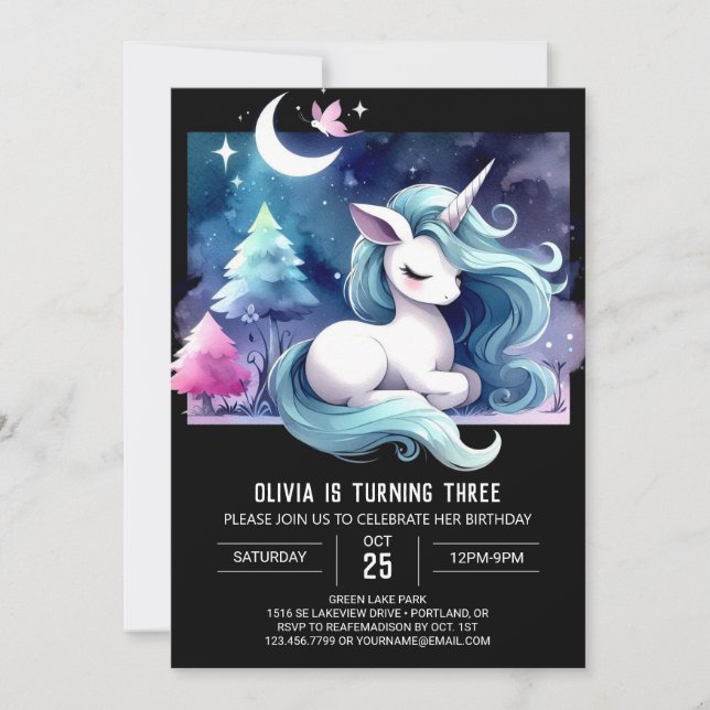 Invitation Whimsical Simple Horse Anniversaire (Devant)