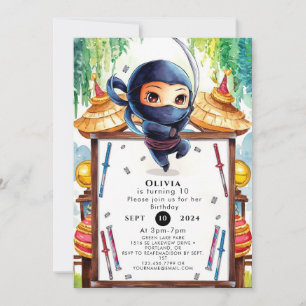 Invitation Whimsical Spy Ninja Anniversaire