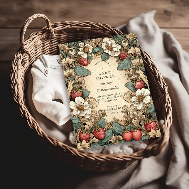 Invitation Whimsical Strawberry Forest Baby Shower (Créateur téléchargé)
