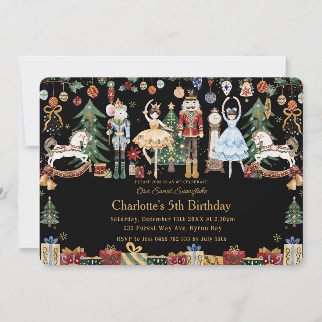 Invitation Whimsical The Nutcracker Christmas Ballet Annivers (Devant)