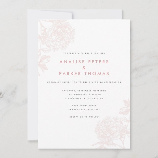 Invitation Whimsical Vintage rose botanique (Devant)