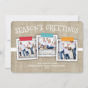 Invitation Whimsical Washi Tape Photo Saison de voeux