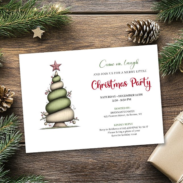 Invitation Whimsical watercolor tree Christmas party invite (Whimsical watercolor tree Christmas party invite

)