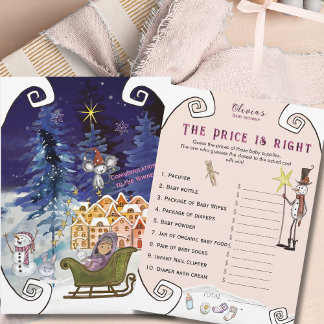 Invitation Whimsical Winter Fairy Price is Right Baby Shower 