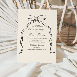 Invitation Whimsky Quirky manuscrit Mariage Bow