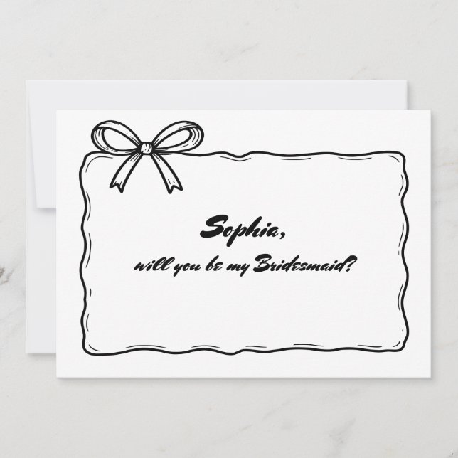 Invitation Whimsman Ribbon Bow Serez-Vous Ma Femme D'Accueil (Devant)