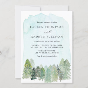 Invitation Whimssanted Mariage de forêt enchantée