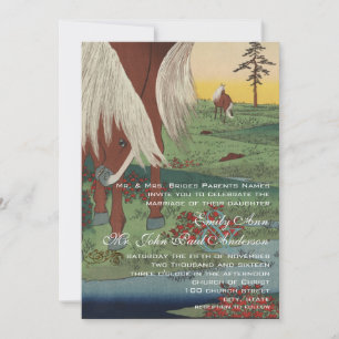 Invitation Whimssical Western Horse Ranch Lodge Mariage