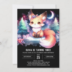 Invitation Whimsy Digital Fox Anniversaire