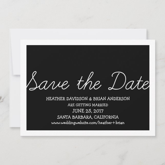 Invitation Whimsy Enregistrer l'Invitation de date, noir (Devant)