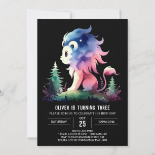 Invitation Whimsy Imaginaire Lion Anniversaire