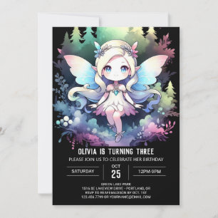 Invitation Whimsy Minimalist Fairy Anniversaire