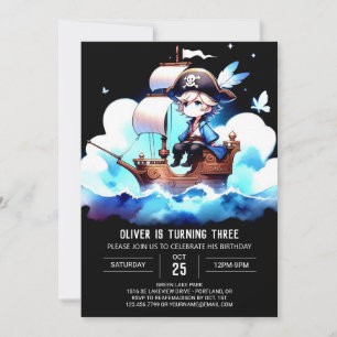 Invitation Whimsy Modèle Pirate Anniversaire