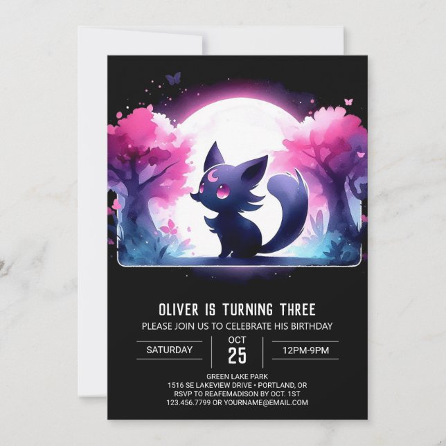 Invitation Whimsy Sweet Cat Anniversaire (Devant)