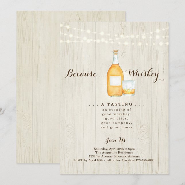 Invitation Whiskey Tasting Party (Devant / Derrière)