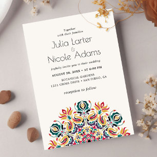 Invitation Whispers Lake Swan Lotus Fleurs Mandala Mariage